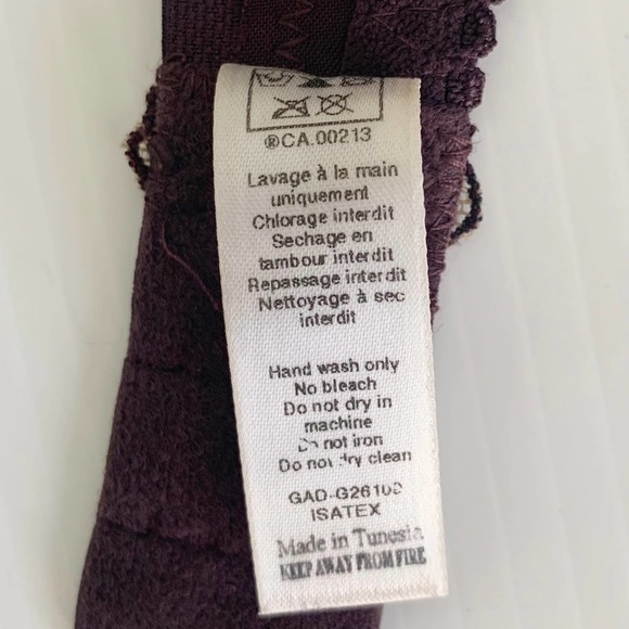 Elixir Nude Tan Plum Purple Sheer Floral Lingerie Bra Women's Size 32DD - Picture 8 of 9